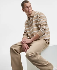 Hugo Boss Men's Nolongi Relaxed-Fit Long-Sleeve Striped Polo Shirt