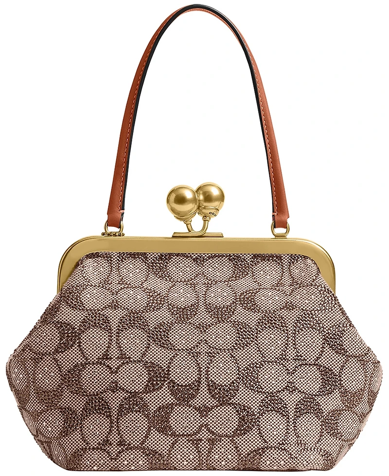 Coach Crystal Signature Jacquard Small Frame Bag
