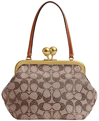 Coach Crystal Signature Jacquard Small Frame Bag