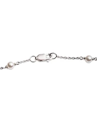 Lauren Ralph Lauren Imitation Pearl, Cubic Zirconia Sterling Silver Station Strand Necklace