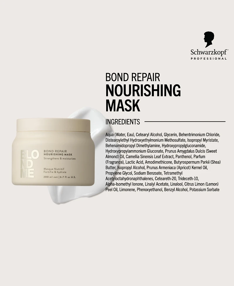 Schwarzkopf BlondMe Bond Repair Nourishing Mask, 6.7 oz.