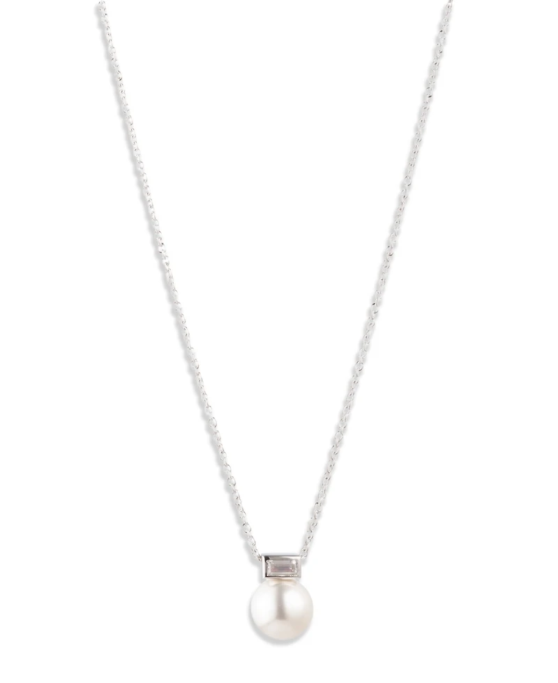 Lauren Ralph Lauren Cubic Zirconia & Imitation Pearl Sterling Silver Pendant Necklace
