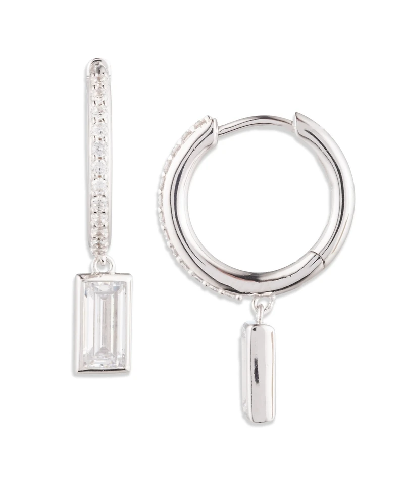 Lauren Ralph Lauren Cubic Zirconia Sterling Silver Hoop Earrings