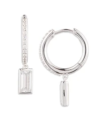 Lauren Ralph Lauren Cubic Zirconia Sterling Silver Hoop Earrings