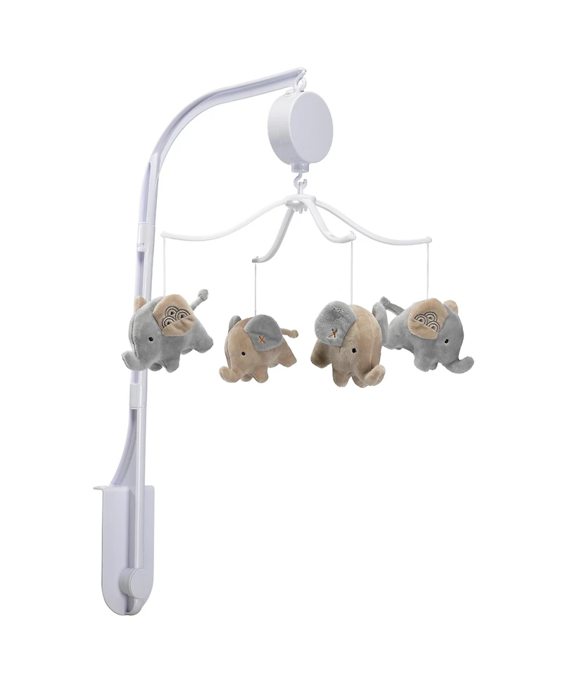 Bedtime Originals Elephant Love Musical Baby Crib Mobile Soother Toy - Gray