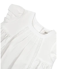 Hope & Henry Baby Short Sleeve Special Occasion Linen Pintuck Dress