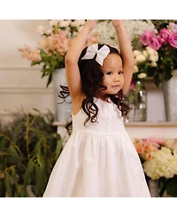 Hope & Henry Girls' Sleeveless Bow Shoulder Swing Dress