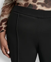 Dkny Plus Mid Rise Pleat Detail Straight Fit Pants
