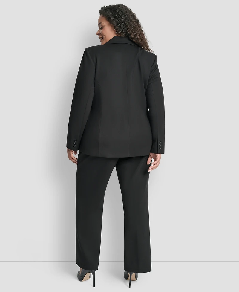 Dkny Plus Notch Collar Long Sleeve Jacket