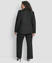 Dkny Plus Notch Collar Long Sleeve Jacket