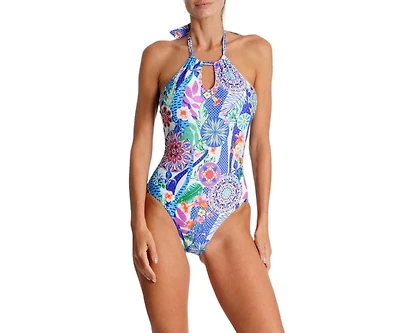 La Moda Clothing Women's Wrap One Piece Swimsuit