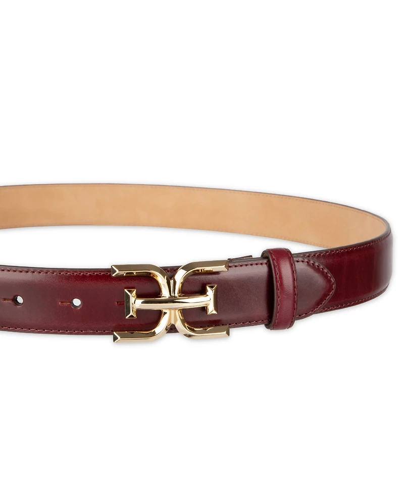 Sam Edelman Double-e Plaque High Shine Patent Leather Belt