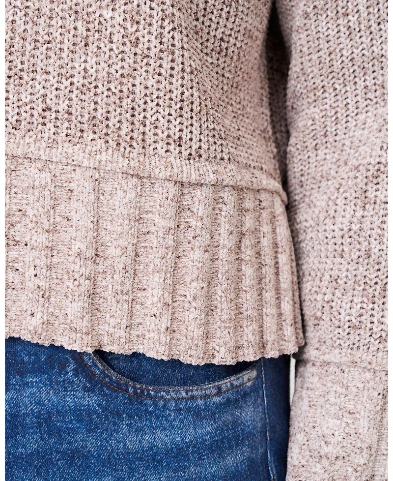 Cable & Gauge Women's Heathered Yarn Relaxed Lounge Sweater