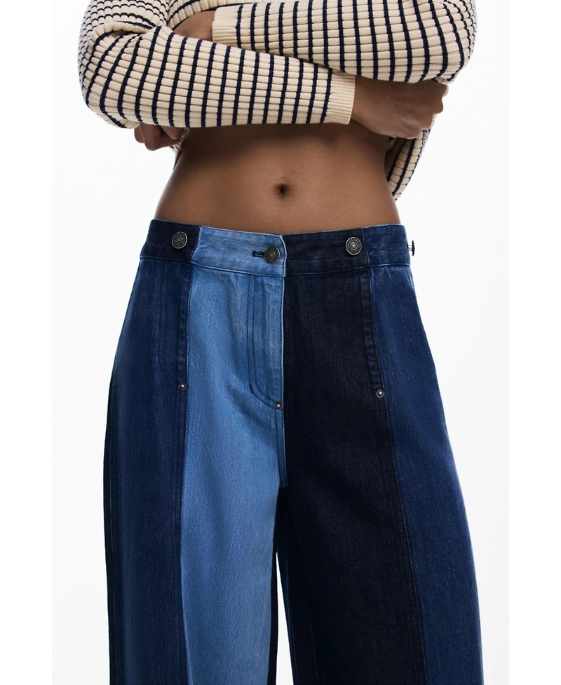 Desigual Women's Wide Leg jeans with panels