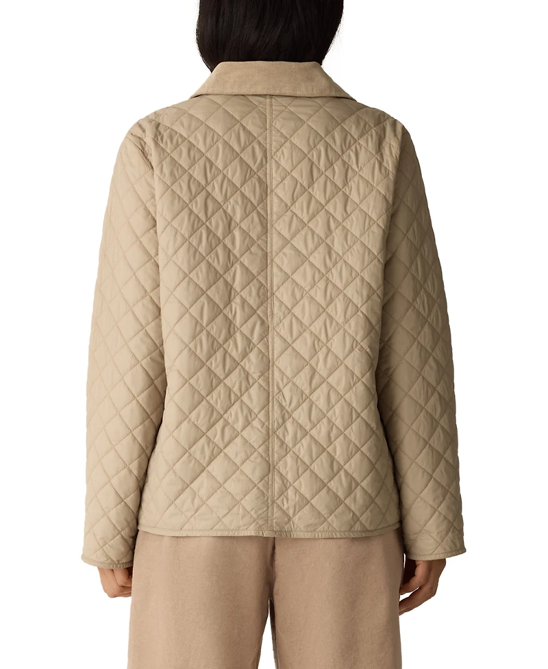 Eileen Fisher Women's Classic Collar Quilted Jacket