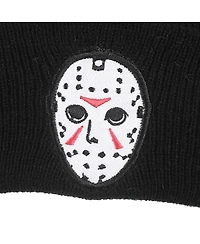 Friday the 13th Men's Jason Mask Embroidery On Acrylic Knit Standard Cuff Beanie