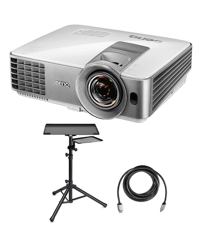 BenQ TH575 Full Hd Dlp Home Theater Gaming Projector Bundle with Laptop Stand and Accessory Tray, Hdmi 2.0 Cable