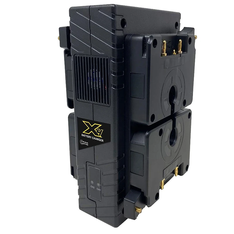 Core Swx Nanox Micro 98 98Wh 14.8V 6600mAh Smart Gold Mount Battery, 4-Pack with Gp-X4A Quad Charger