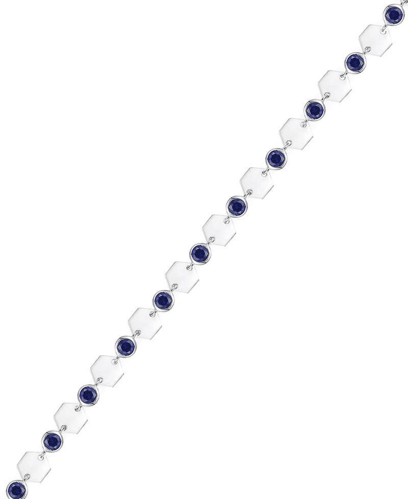 Macy's Lab-Grown Sapphire Luna Bracelet (2-1/5 ct. t.w.) in Sterling Silver