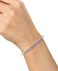 Macy's Lab-Grown Sapphire (1/2 ct. t.w.) and Lab-Grown White Sapphire (1/3 ct. t.w.) Bangle in Sterling Silver