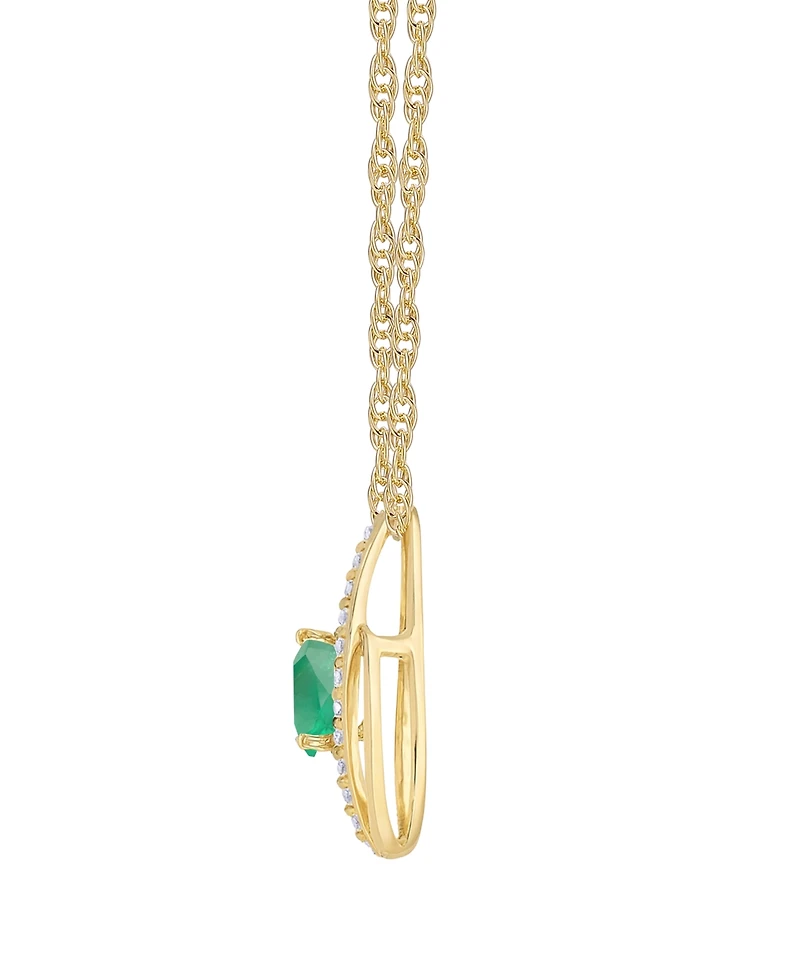 Macy's Emerald (5/8 ct. t.w.) and Diamond (1/4 Pendant Necklace 14K Gold (also White Sapphire & Ruby)