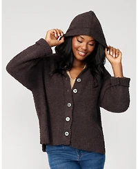 Cable & Gauge Women's Cozy Luxe Lounge Hooded Cardigan