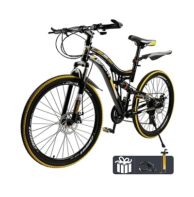 Artudatech 26" Mountain Bike 21 speed Mtb Teenagers Bicycle Full Suspension Thumb Shifter