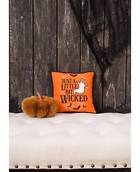 Ghost Embroidered 100% Cotton Halloween Mini Accent Throw Pillow 10" x 10"