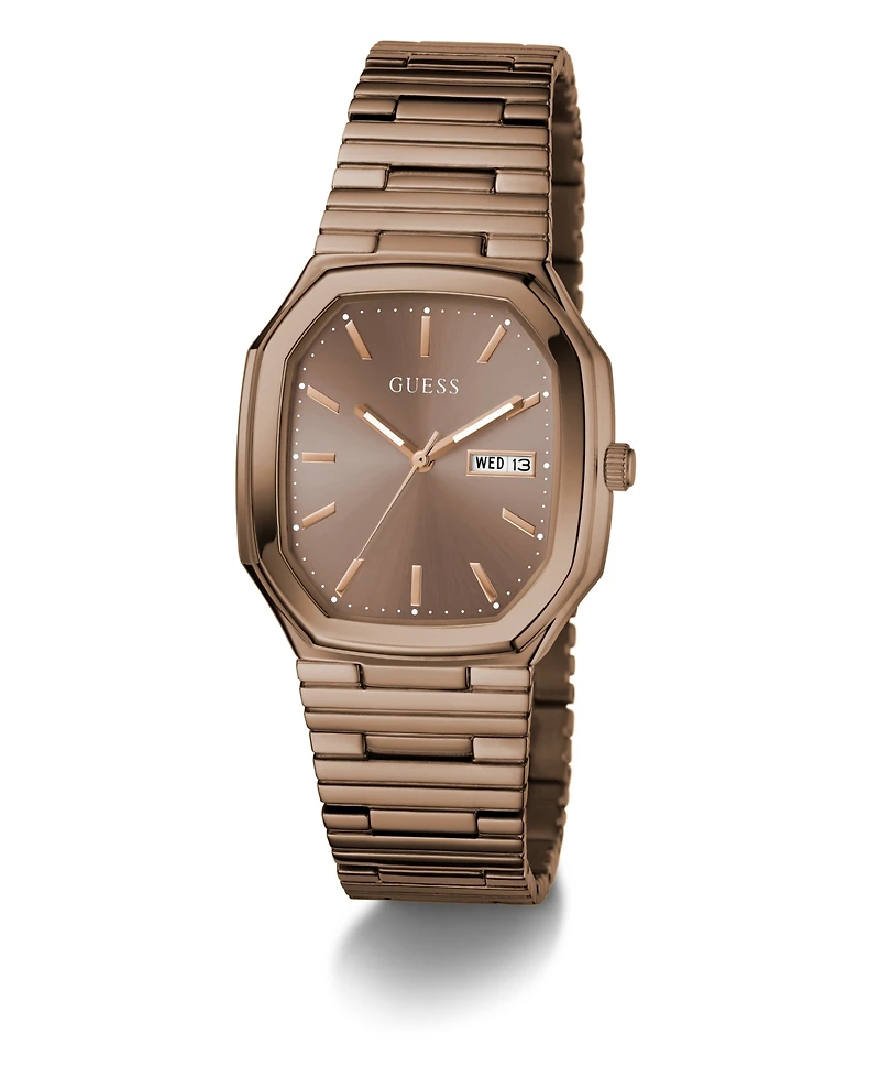 Guess Men's Coffee Brown Analog Watch, 35mm