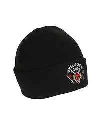Stranger Things Men's Hellfire Club Embroidery On Black Acrylic Knit Cuff Beanie