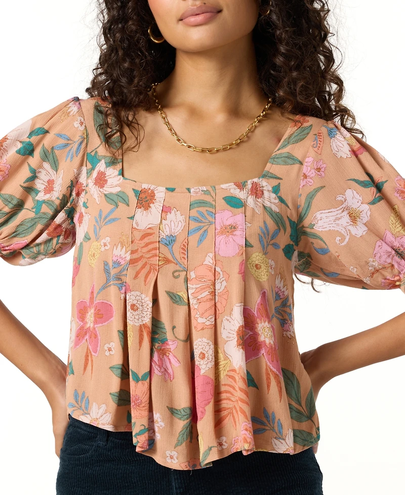 O'Neill Women's Aubrielle Floral Print Short Sleeves Top