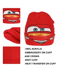 Cars Men's Lightning Mcqueen Face Cuff Beanie