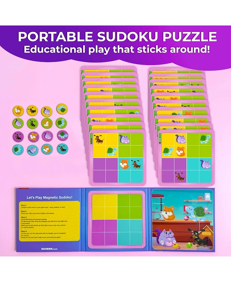 Quokka 20 Pcs Sudoku Magnetic Puzzle Book for Kids 2-4 Ages