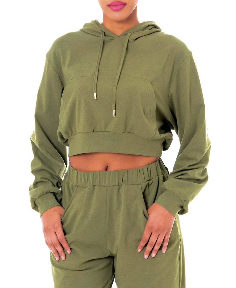 Dai Moda Women's Toni Oversized Crop Hoodie