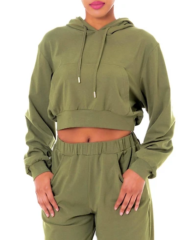 Dai Moda Women's Toni Oversized Crop Hoodie