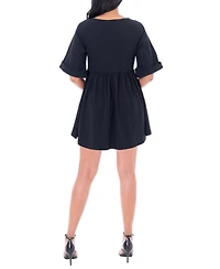 Dai Moda Women's Annie Double Vneck Wide Sleeve Dress