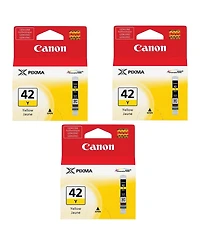 Canon Cli-42 Yellow Ink Cartridge for Pixma Pro-100 Inkjet Photo Printer, 3-Pack