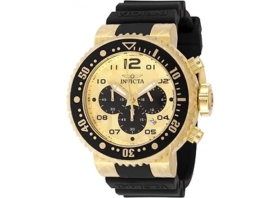 Invicta Men's 48618 Pro Diver Quartz Chronograph Gold, Black Dial Watch