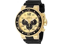 Invicta Men's 48618 Pro Diver Quartz Chronograph Gold, Black Dial Watch