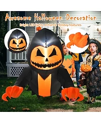 3.3 Ft Halloween Inflatable Pumpkin Head Ghost Broke Out from Window