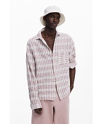 Desigual Men's Long-sleeve openwork shirt