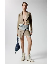 Desigual Women's Crop blazer with two materials