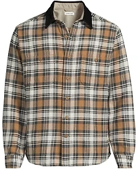 Lands' End Men's Authentic Flannel Shirt with Corduroy Collar