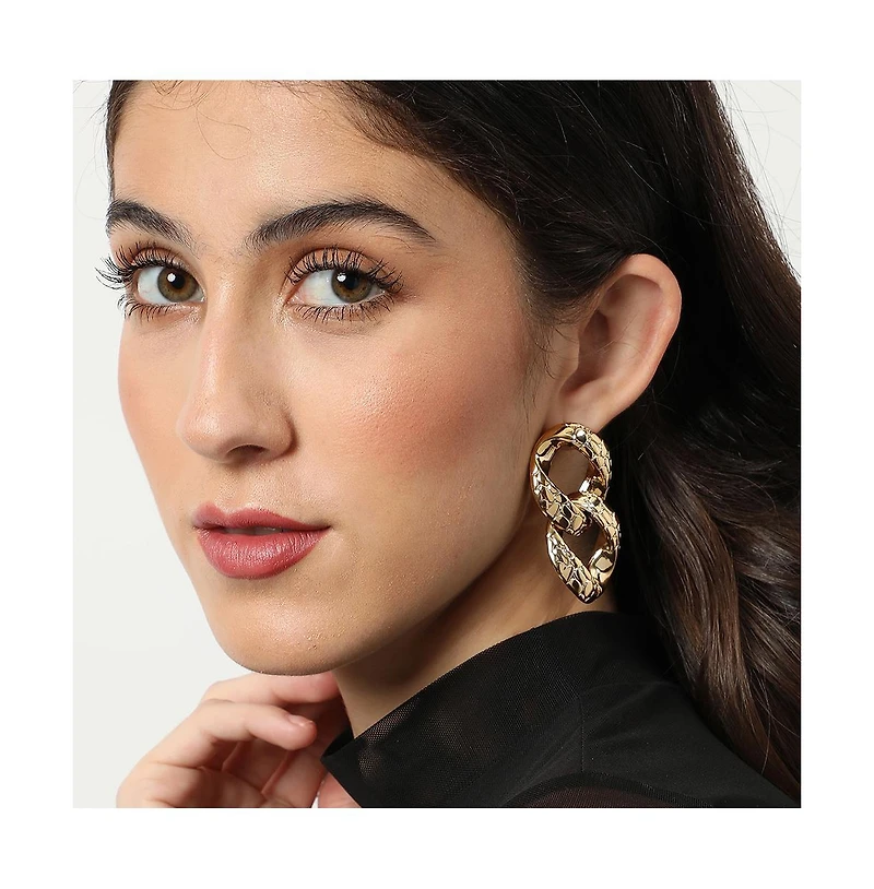 Sohi Women's Chainlink Drop Earrings