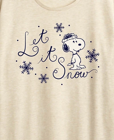 Snoopy Let it Snow Christmas Women's Short Sleeve Graphic T-shirts