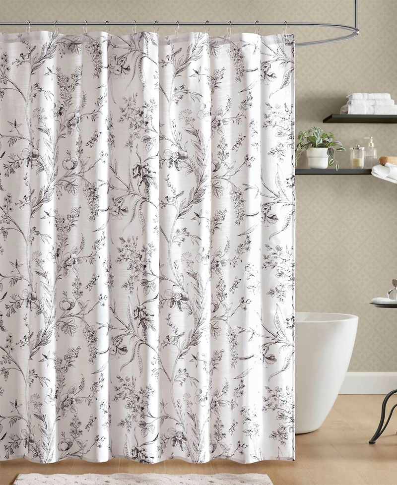 Laura Ashley Branch Toile Vintage Floral Shower Curtain