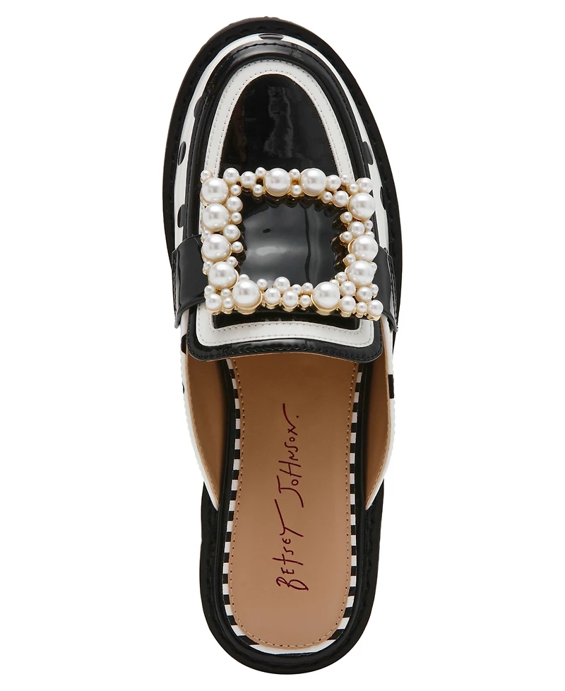 Betsey Johnson Women's Grayce Embellished Buckle Slip-On Loafers
