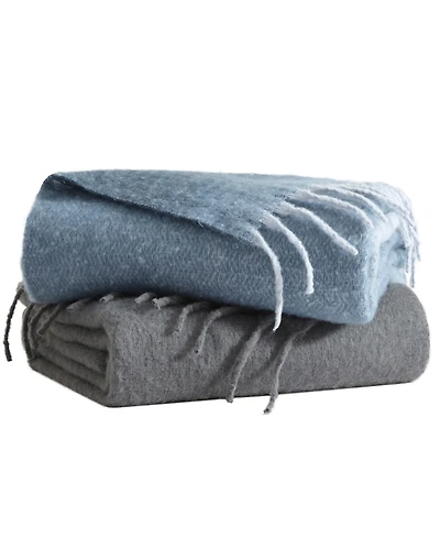 Kenneth Cole New York Faux Fur Mohair Throw Blanket, 70" x 50"