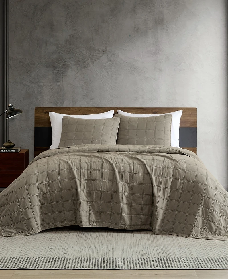 Kenneth Cole New York Solid Stonewashed -Pc. Quilt Set