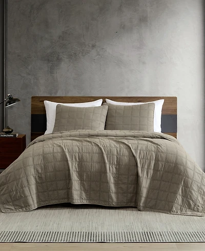 Kenneth Cole New York Solid Stonewashed -Pc. Quilt Set